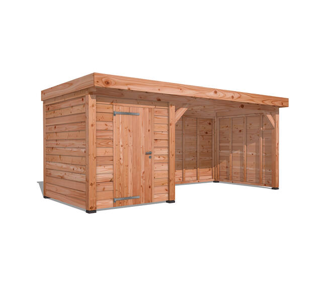 Douglas Overkapping Klassiek 3x6m. | Type 21 met schuur 01